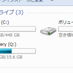 HDDで起動してSSD(mSATA)80GBを見るとこんな感じ