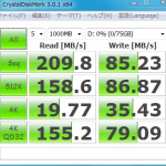 SSD(mSATA,SSDMAEMC080G2C1)のCrystalDiskMark